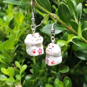 Ceramic Cat Earrings 🐱